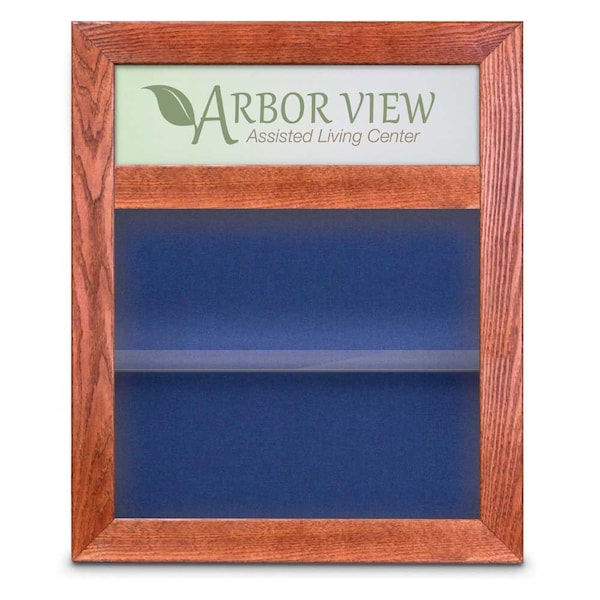 Outdoor Enclosed Combo Board, 42"x32", Bronze Frame/Grey & Medium Grey